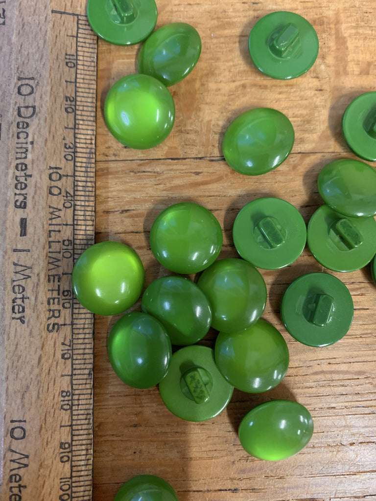 Unbranded Buttons Pearly Brights Shank Button - 15mm - Green
