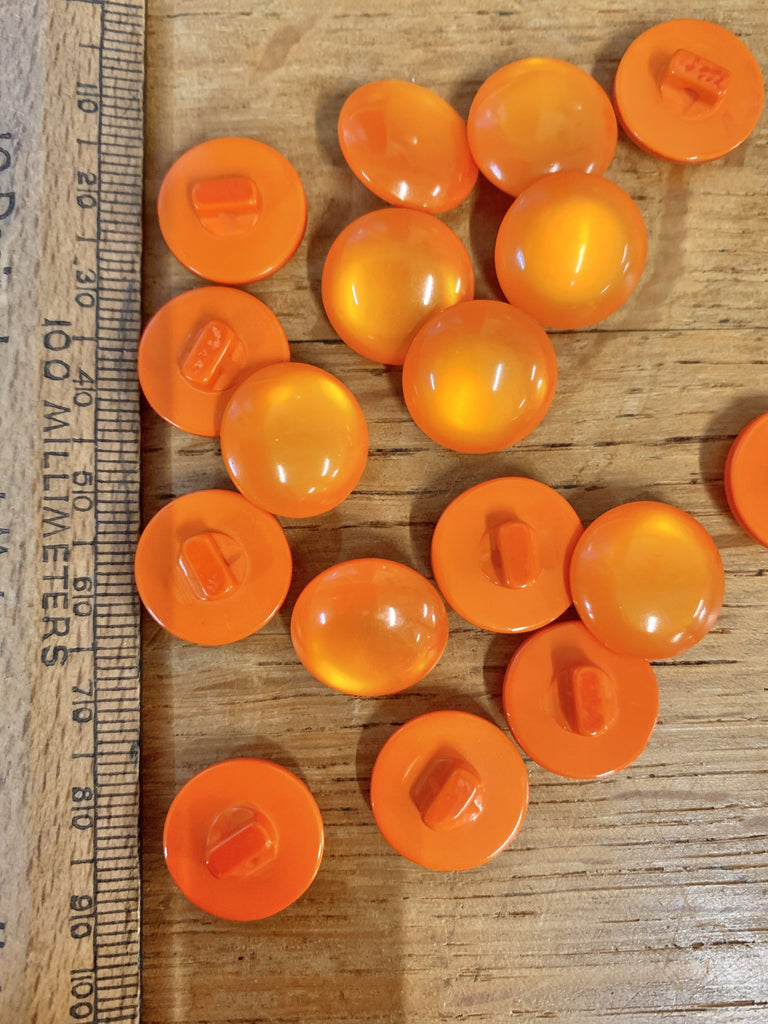 Unbranded Buttons Pearly Brights Shank Button - 15mm - Orange