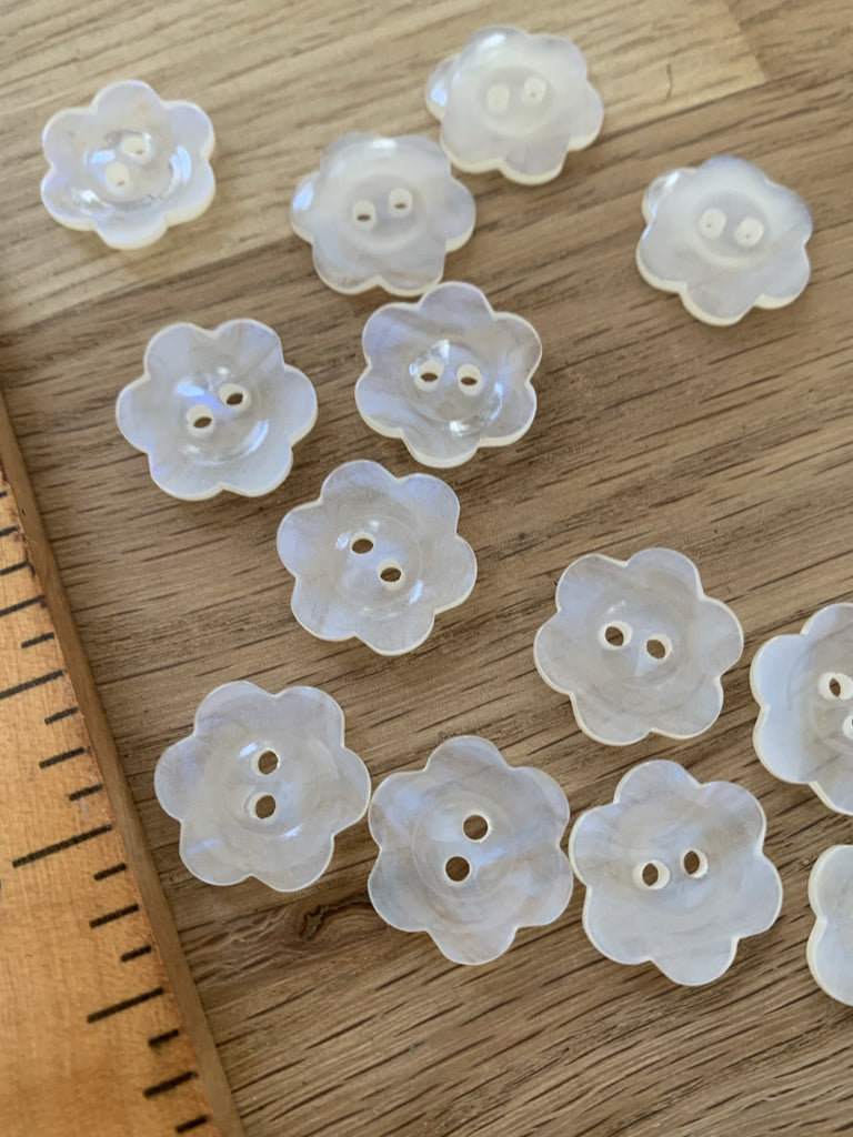 Unbranded Buttons Pearly Translucent Flower Button - 19mm and 23mm