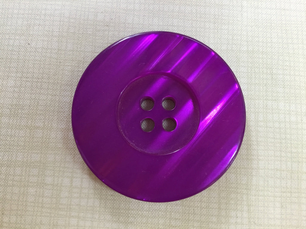 Unbranded Buttons Purple Giant Iridescent Button - 50mm - Purple, Yellow, Teal, Pink, or Silver