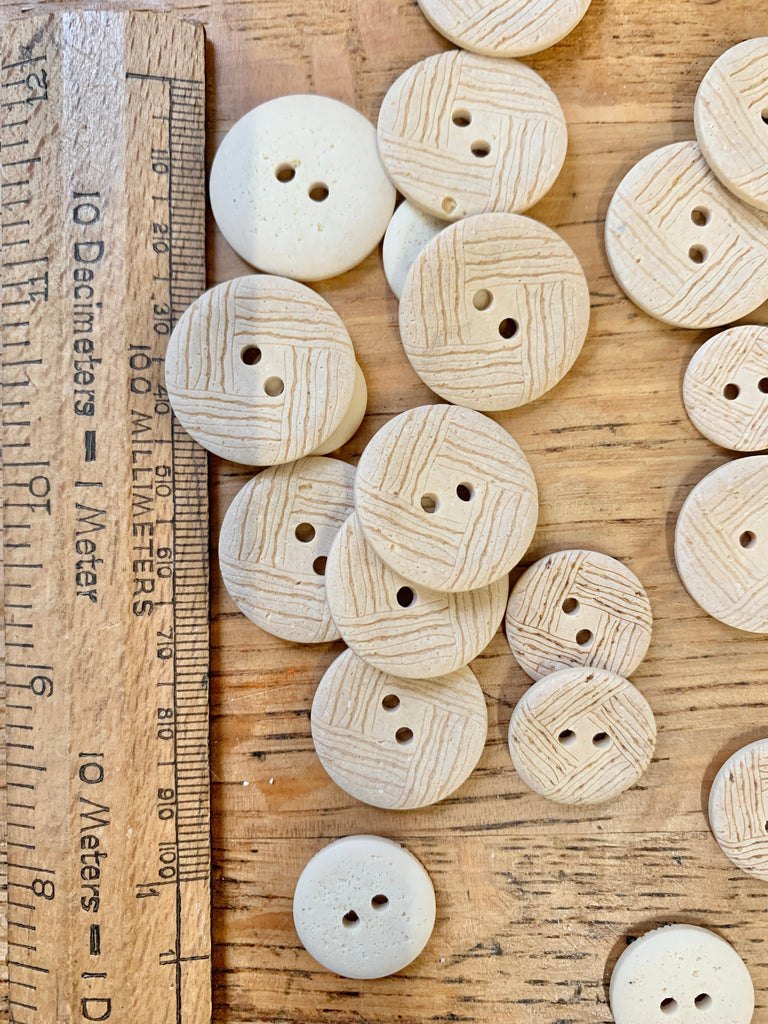 Unbranded Buttons Rustic Etched Cream Buttons
