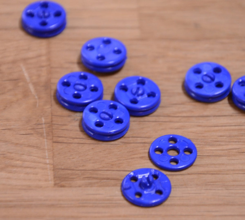 Unbranded Buttons Sew in Poppers - Small 13mm - Blue