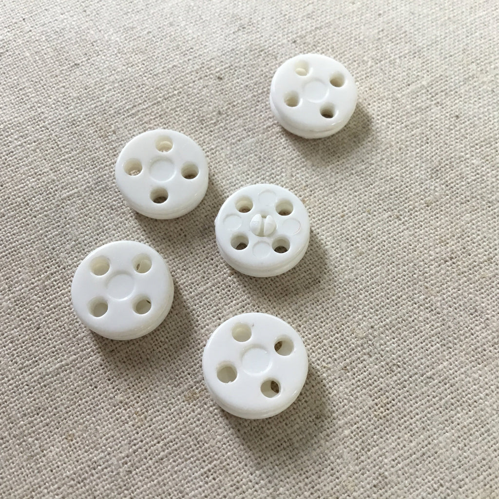 Unbranded Buttons Sew in Poppers - Small 13mm - White