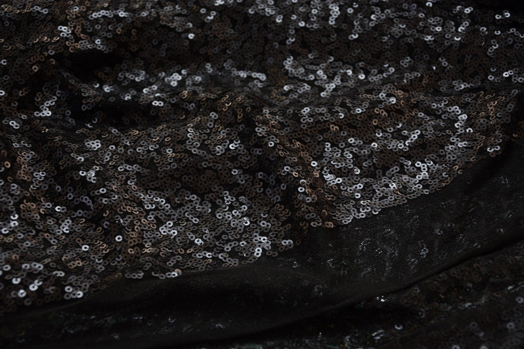 Unbranded Fabric Black Sequins on Mesh