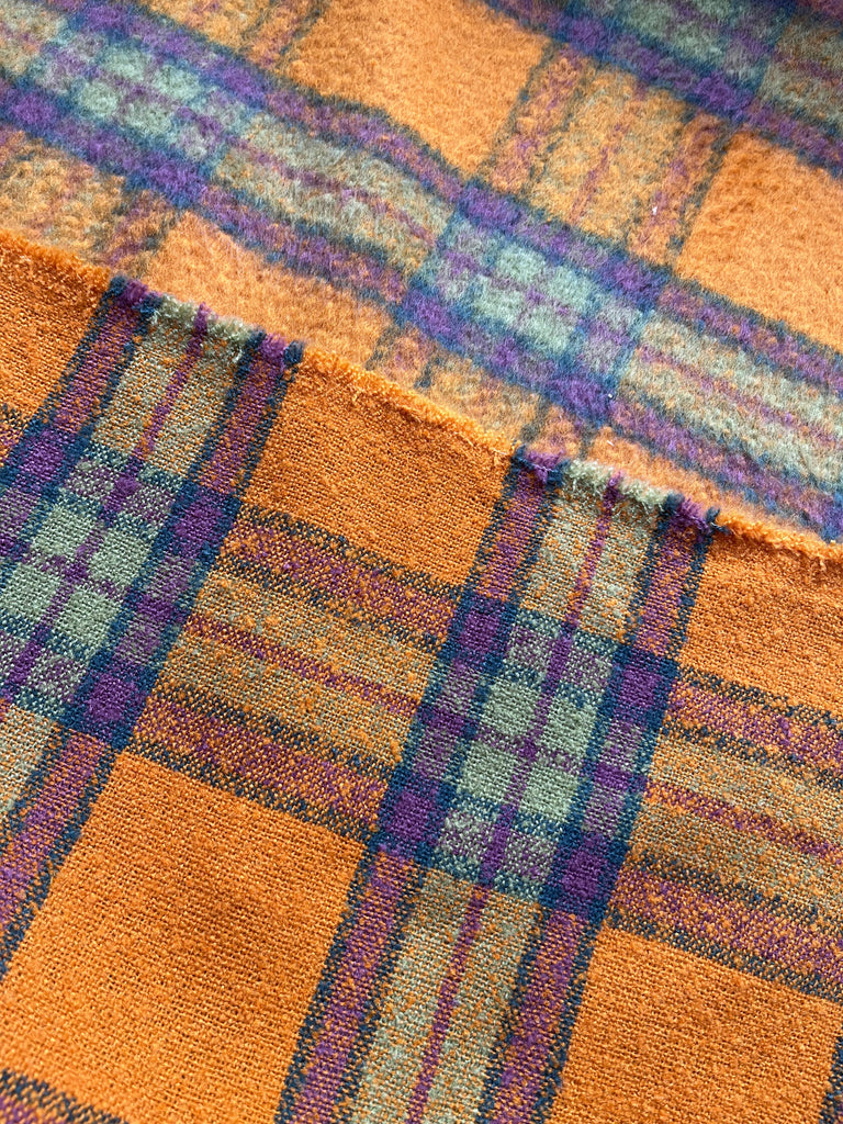 Unbranded Fabric Cerys in Ochre - Wool Blend Checked Coating