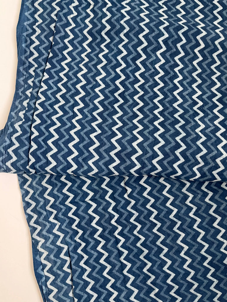 Unbranded Fabric Jaipur Multi Zigzags - Indigo Batiks