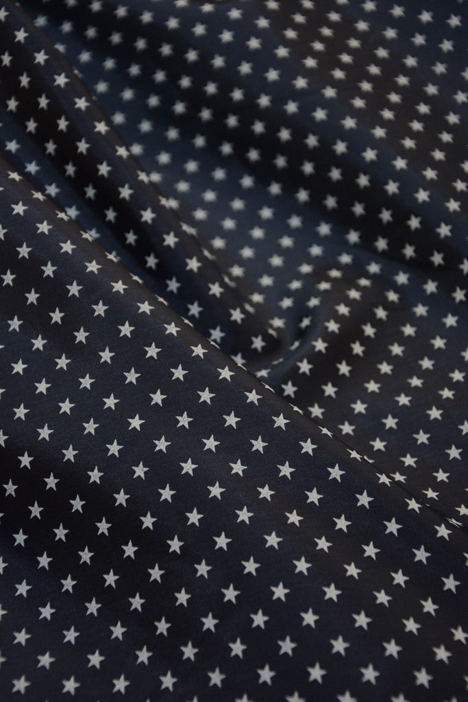 Unbranded Fabric Navy Stars - Synthetic Lining - 1/4m