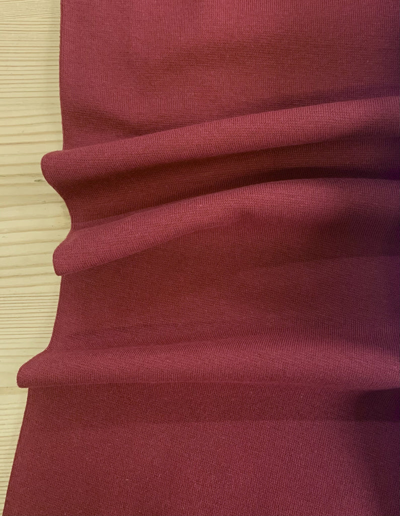Unbranded Fabric Organic Tubular Rib Knit - Burgundy
