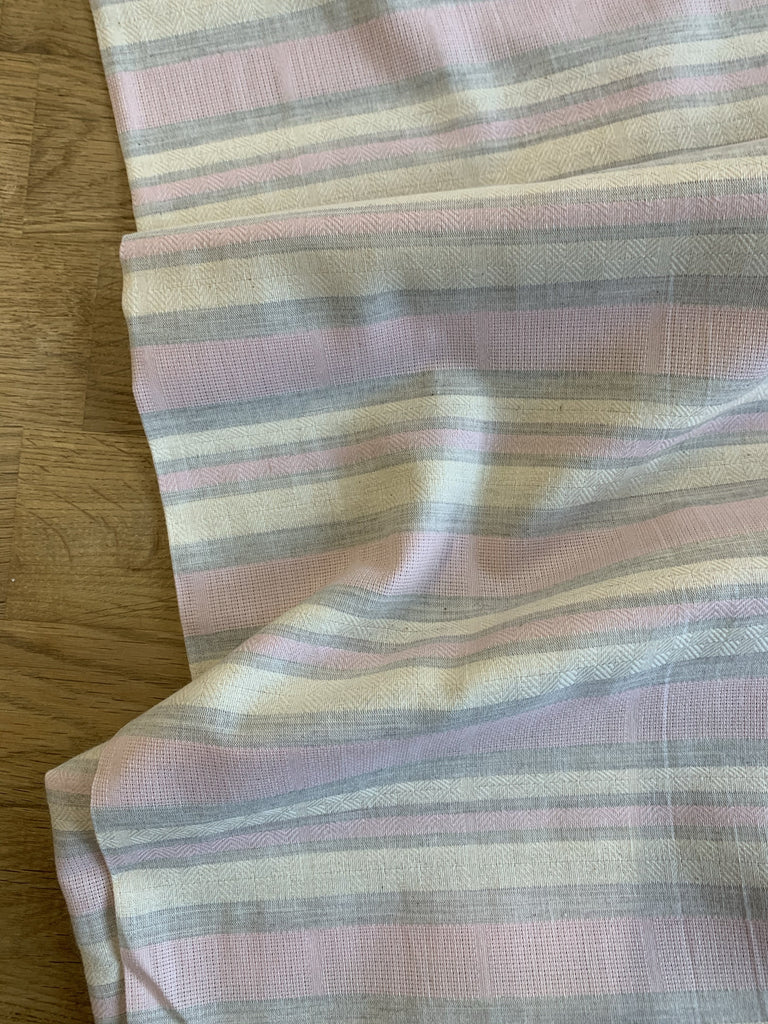 Unbranded Fabric Pink Cotton Chambray Stripe