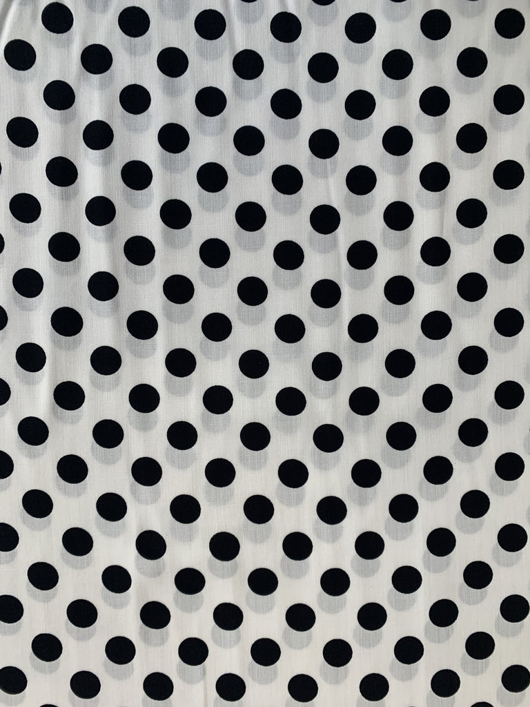 Unbranded Fabric Polka Dots Black on White - Viscose