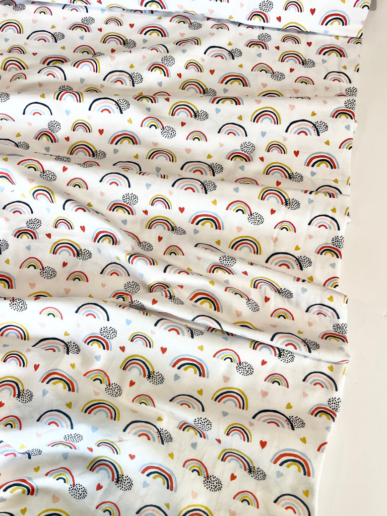 Unbranded Fabric Rainbow Hearts  - Organic Jersey