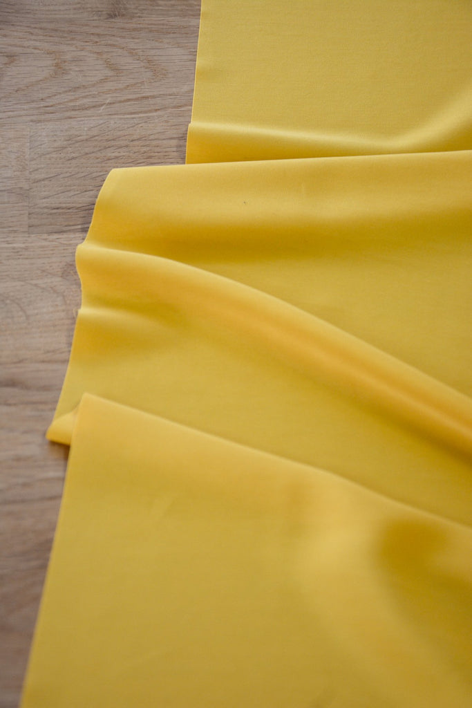 Unbranded Fabric Solid Colour Peachskin - Mustard