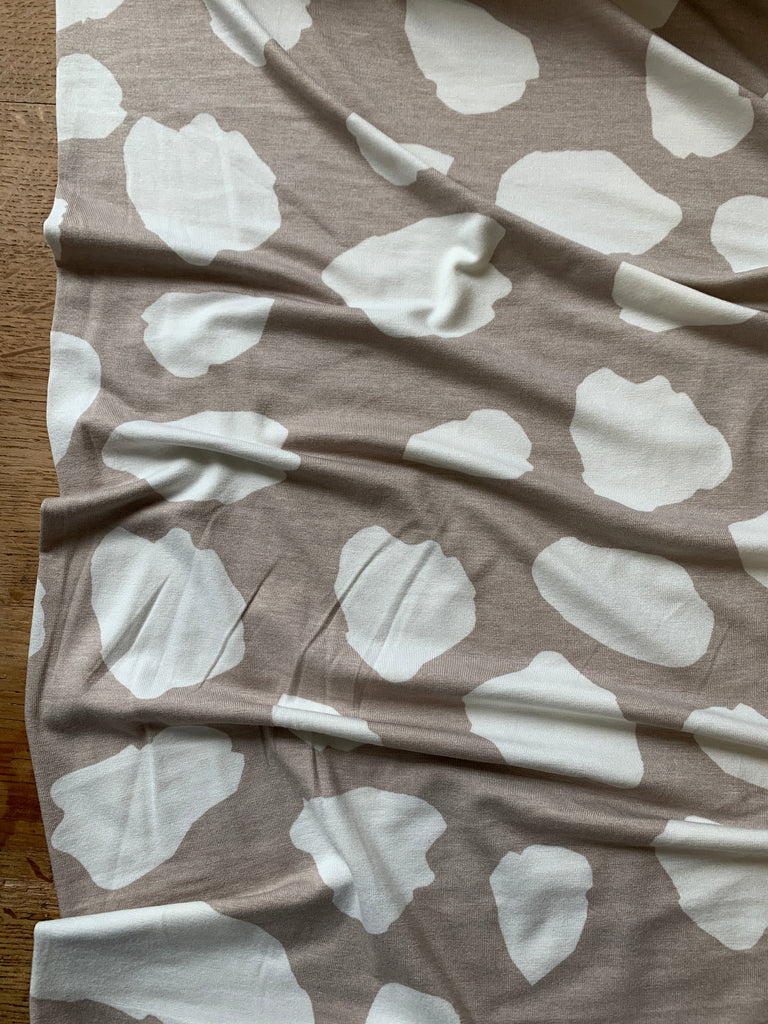 Unbranded Fabric Taupe Spots - Viscose Jersey