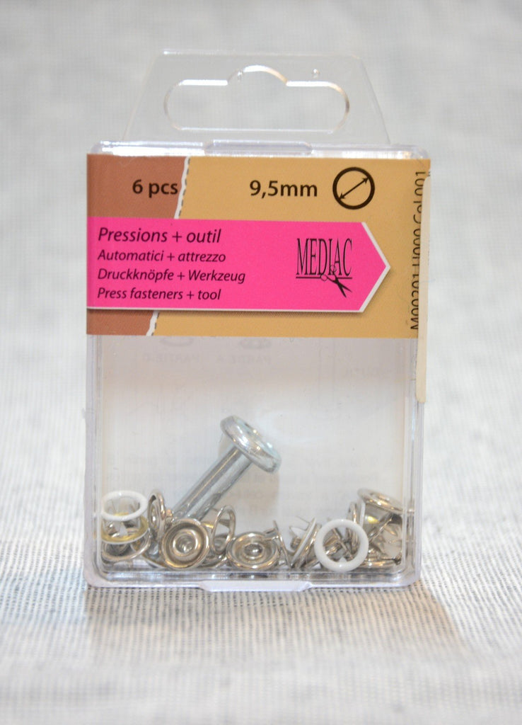 Unbranded Metal Hardware Press Fastener - White Silver - 9.5mm