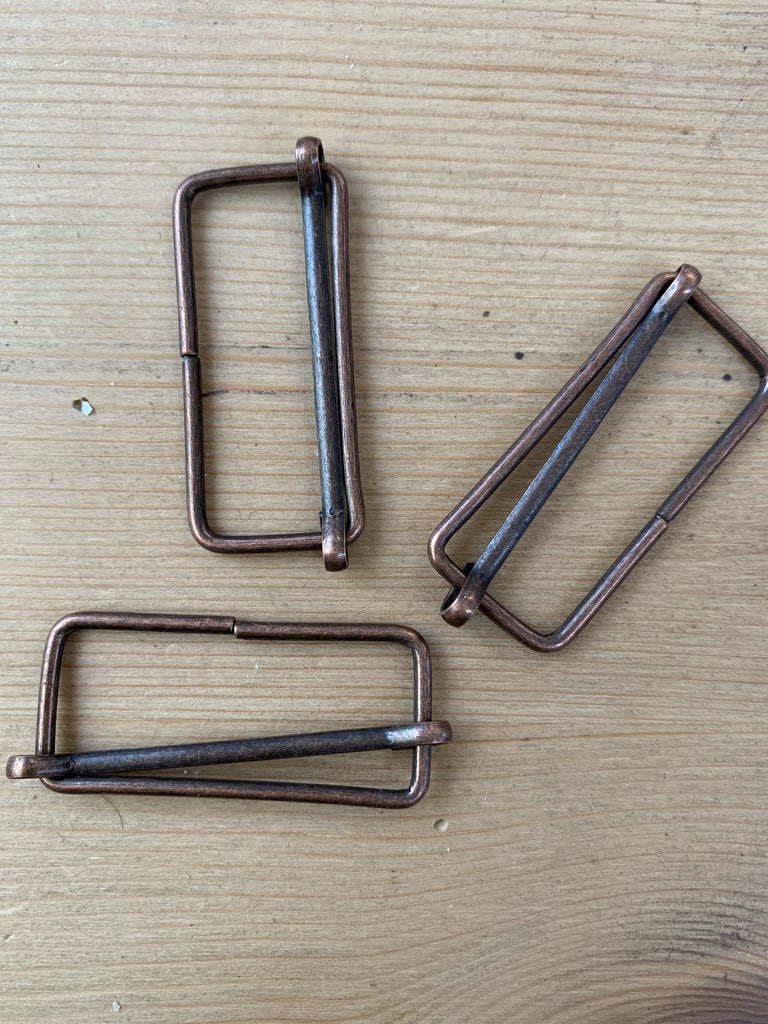 Unbranded Metal Hardware Slider Buckle - Moving Bar - 38mm - Antique Copper