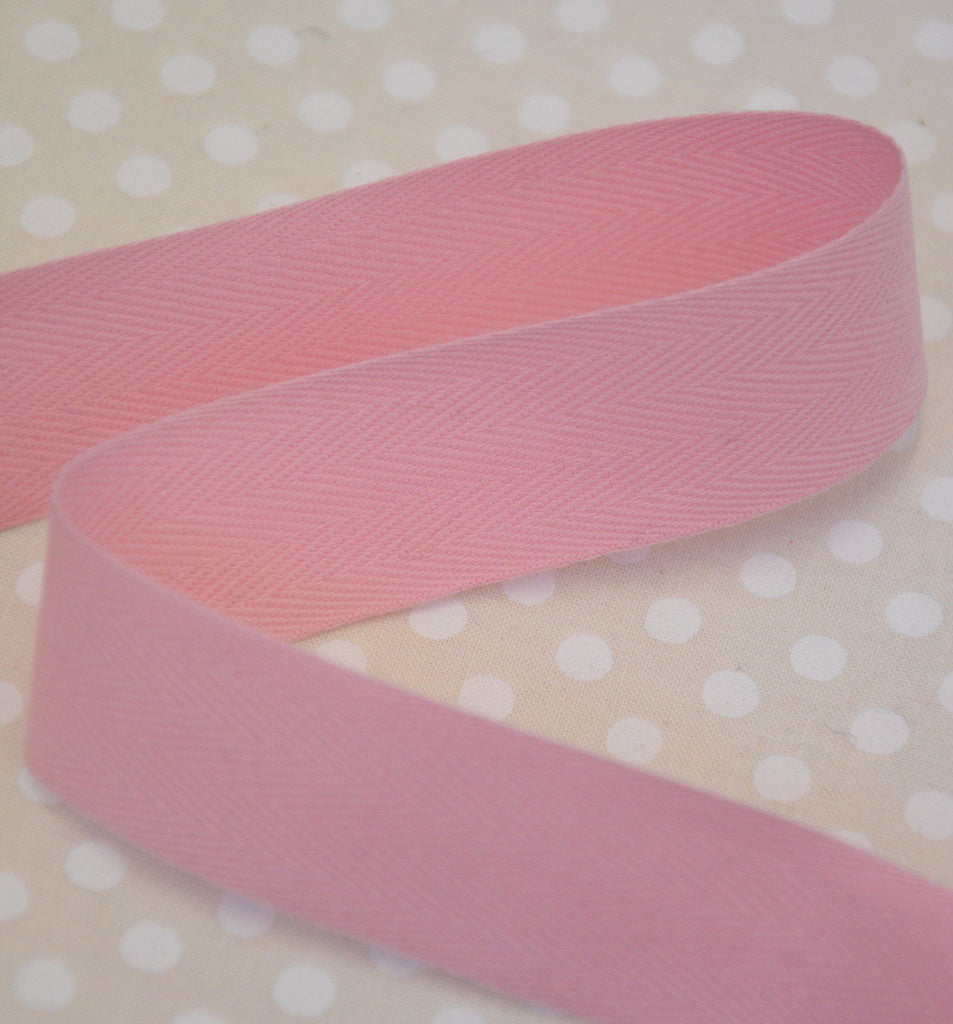 Unbranded Ribbon and Trims Apron Tape - 25mm - Pale Pink