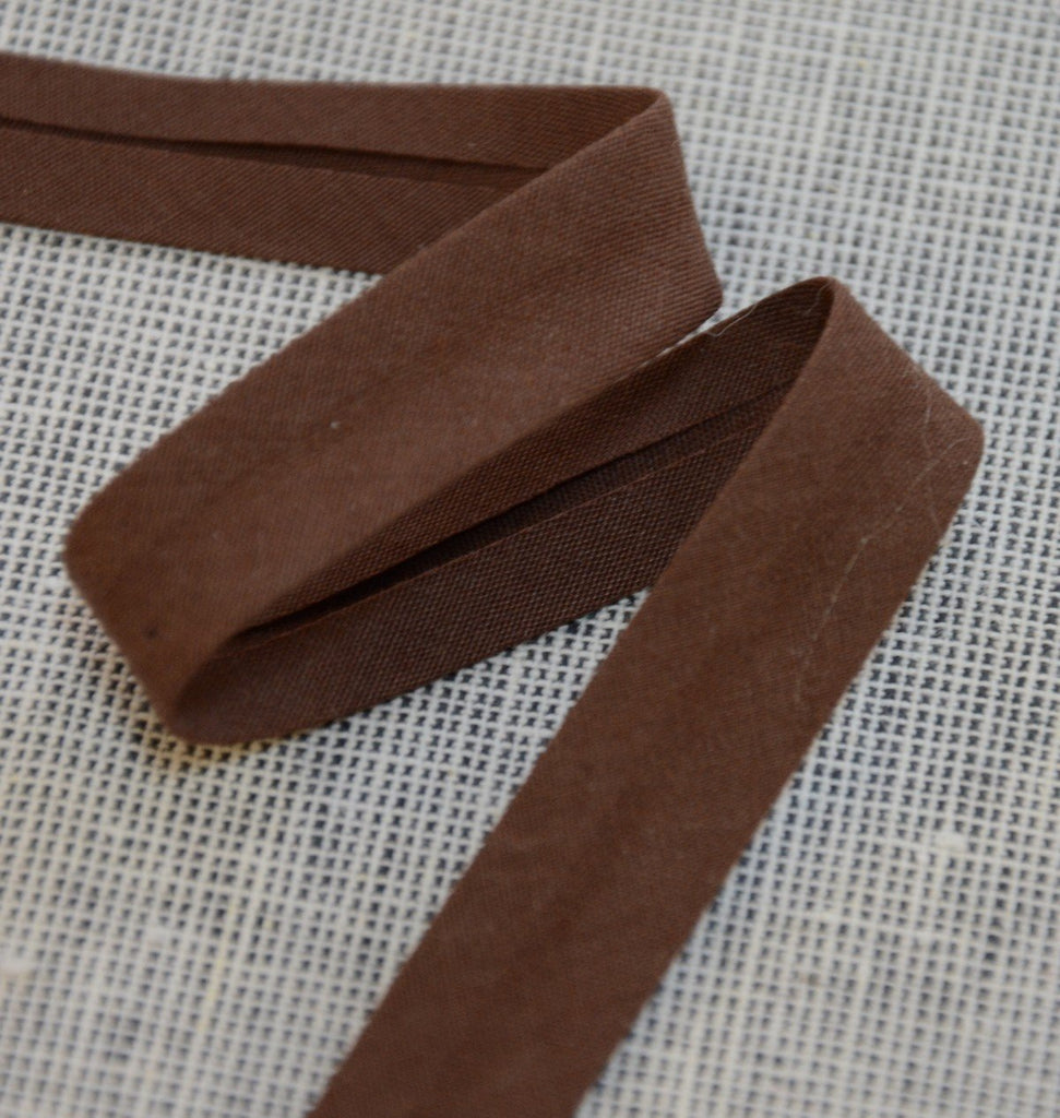 Unbranded Ribbon and Trims Bias Binding Solid Dark Tan - 13mm