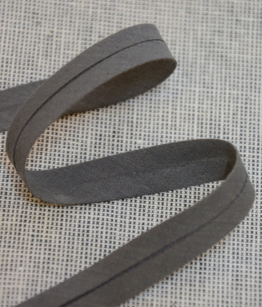 Unbranded Ribbon and Trims Bias Binding Solid Grey - 13mm