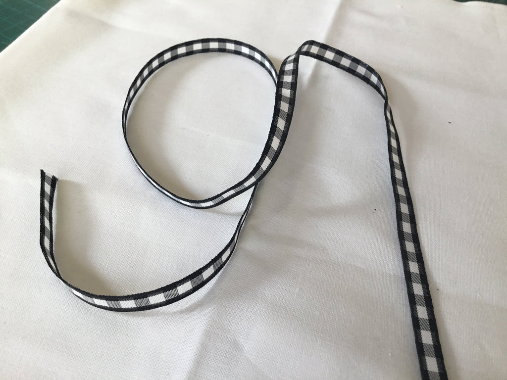 Unbranded Ribbon and Trims Black Gingham Ribbon - 7mm