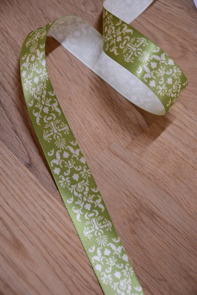 Unbranded Ribbon and Trims French Block Ribbon - 22mm - Sage