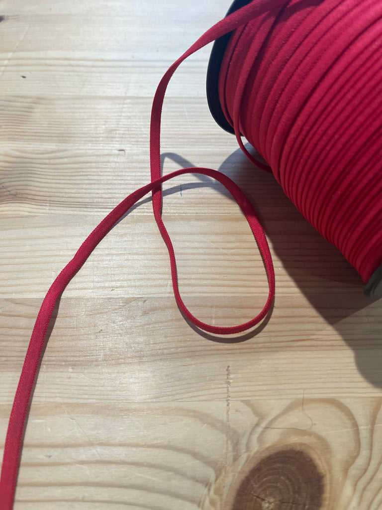 Unbranded Ribbon and Trims Ganel Banded Elastic - 5mm - Red