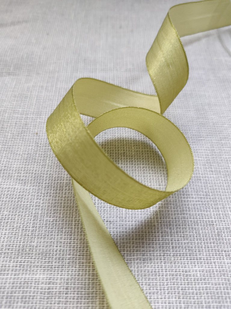 Unbranded Ribbon and Trims Green Sari Ribbon - 15mm