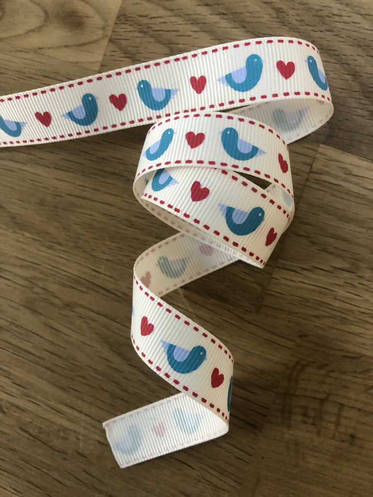 Unbranded Ribbon and Trims Love Doves - 16mm Ribbon