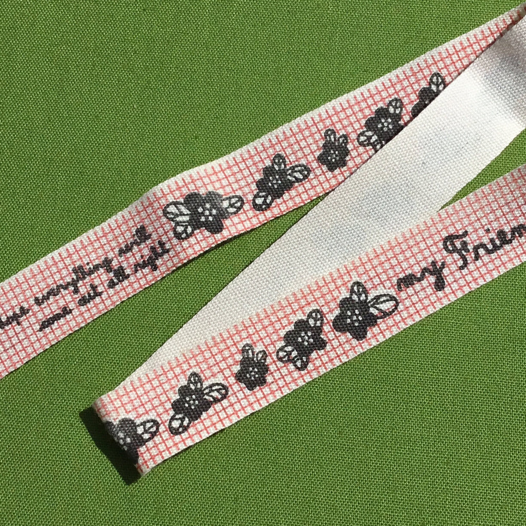 Unbranded Ribbon and Trims “My Friend” Floral Ribbon -15mm wide