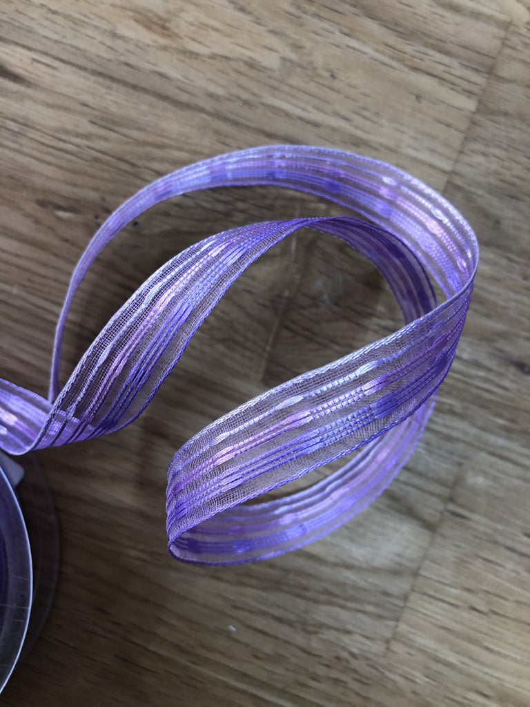 Unbranded Ribbon and Trims Organza Ombre Ribbon - 15mm - Purple