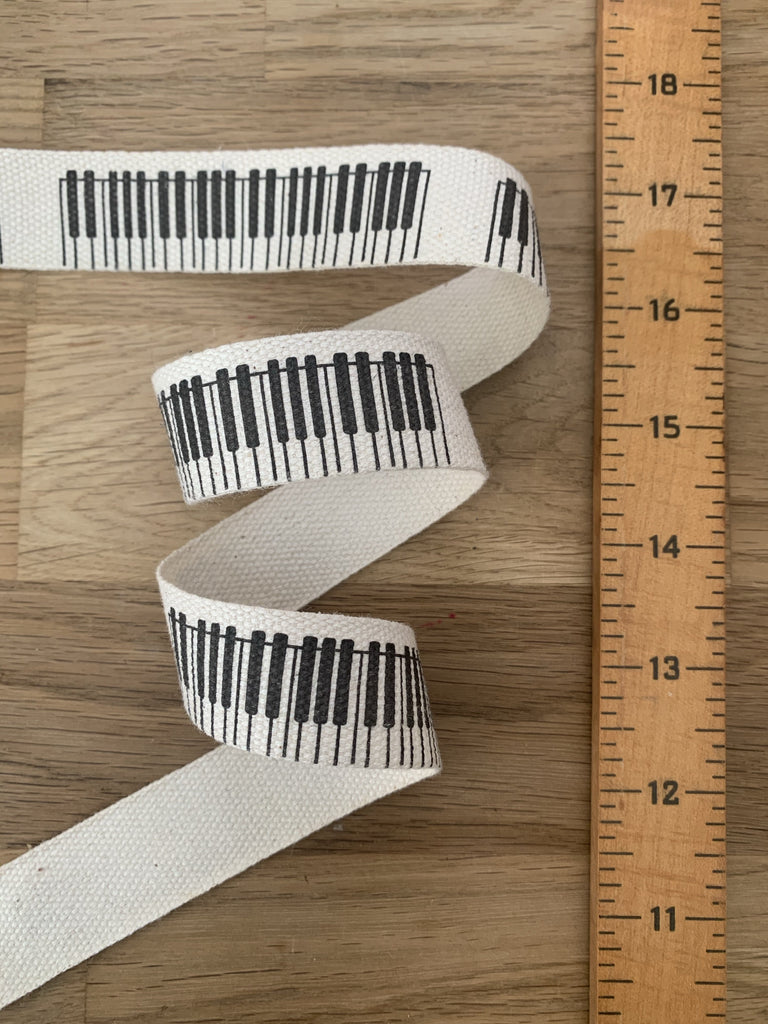 Unbranded Ribbon and Trims Piano Key Tape - 25mm - Ivory