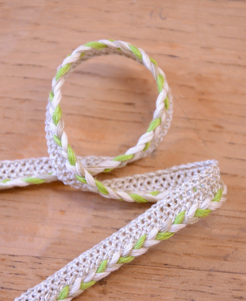 Unbranded Ribbon and Trims Plaited Edge Trim - 10mm - Green