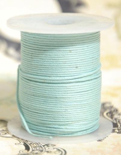 Unbranded Ribbon and Trims Waxed Cotton Cord - Aqua