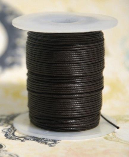 Unbranded Ribbon and Trims Waxed Cotton Cord - Dark Brown