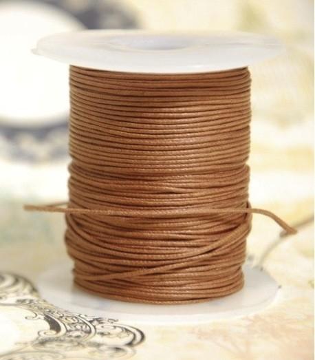 Unbranded Ribbon and Trims Waxed Cotton Cord - Light Brown