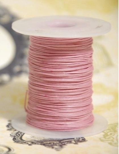 Unbranded Ribbon and Trims Waxed Cotton Cord - Pink