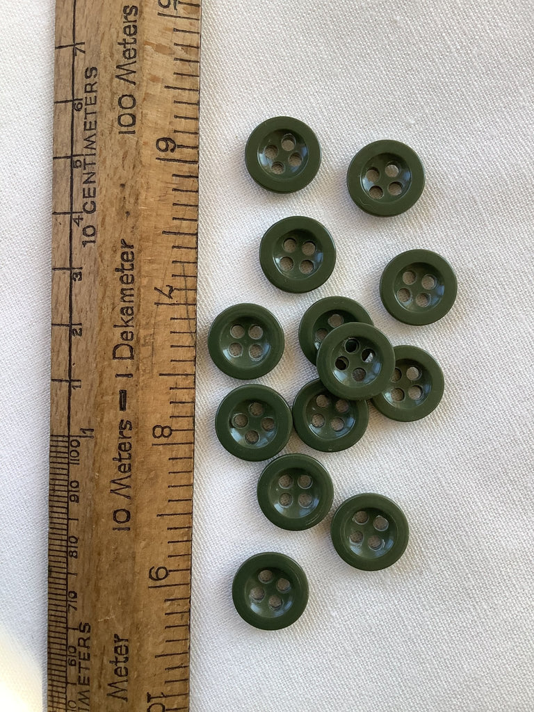 Utility Large Hole Button - Khaki 14mm - The Eternal Maker - UK Fabric Shop