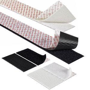 Velcro Ribbon and Trims 1/2m - Velcro - Stick On - 20mm - Black or White