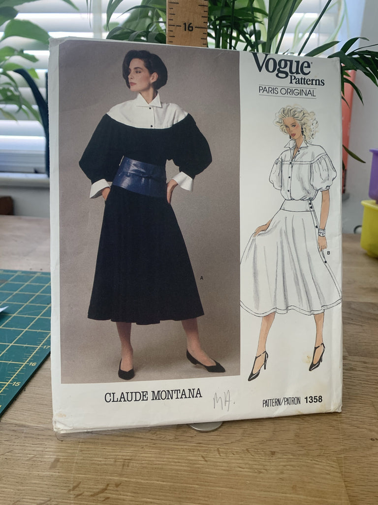 Vogue Paris Dress Patterns Vogue Paris - Claude Montana Top and Skirt - Vintage Sewing Pattern (Size 12)
