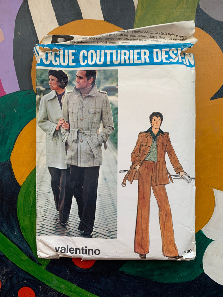 Vogue Paris Vintage Dress Patterns Vogue Couturier 1180 - Valentino Menswear Jacket and Trousers  - Vintage Sewing Pattern (Size 12 Bust 34)