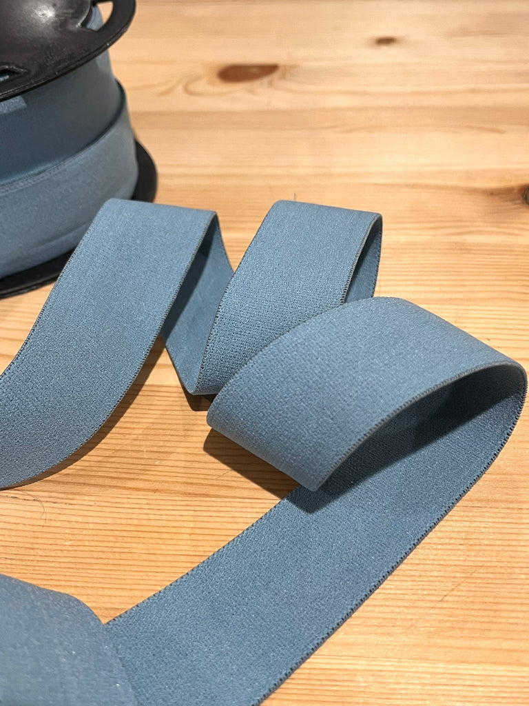 Waistband/ Boxer Short Elastic 32mm x 1m - Dusty Blue - The Eternal Maker - UK Fabric Shop