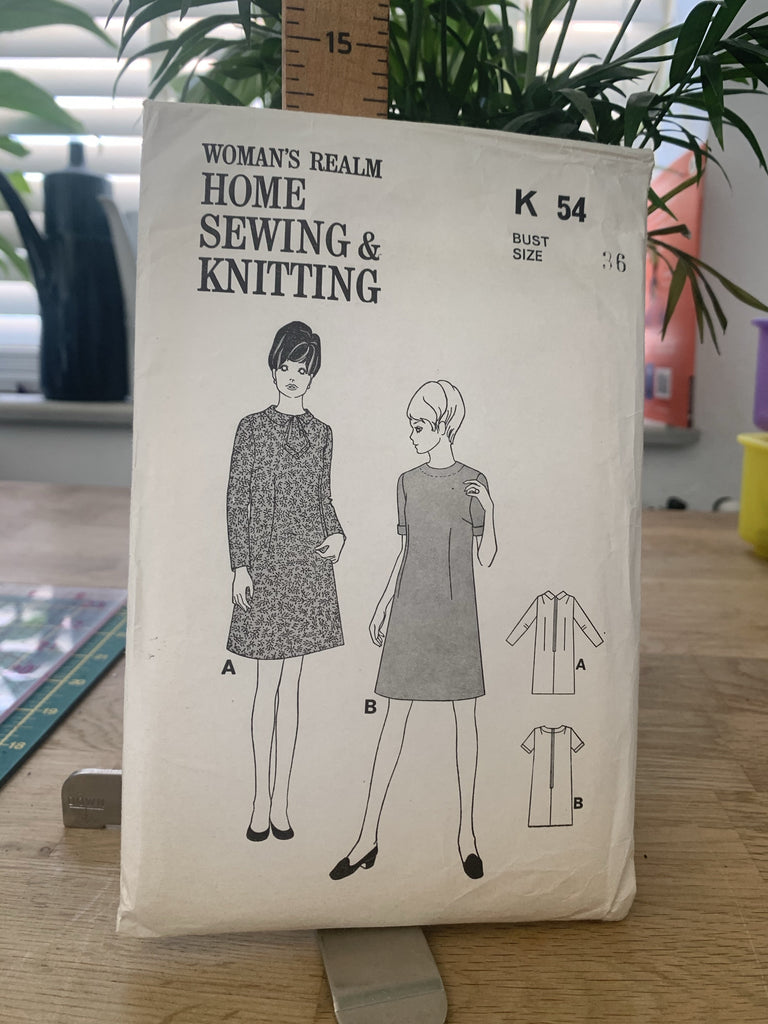 Woman's Realm Dress Patterns Woman's Realm - K54 Dress - Vintage Sewing Pattern (Bust 36)