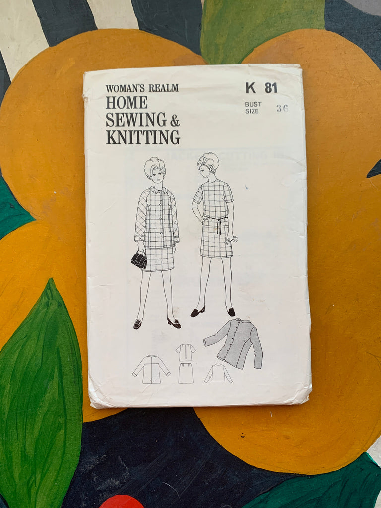 Woman's Realm Vintage Dress Patterns Woman's Realm - K81 Blouse, Skirt, Top & Jacket - Vintage Sewing Pattern (Bust 36)
