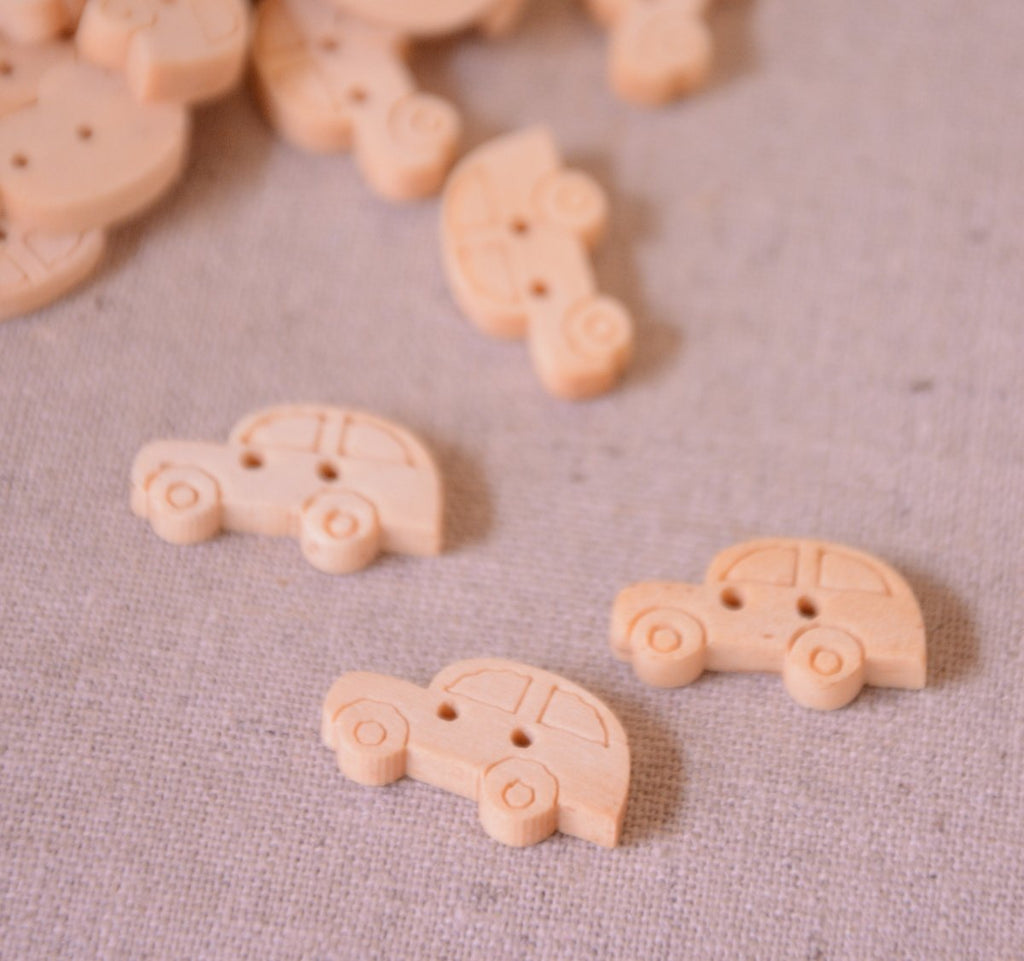 Wooden Car Button - 20mm - The Eternal Maker - UK Fabric Shop