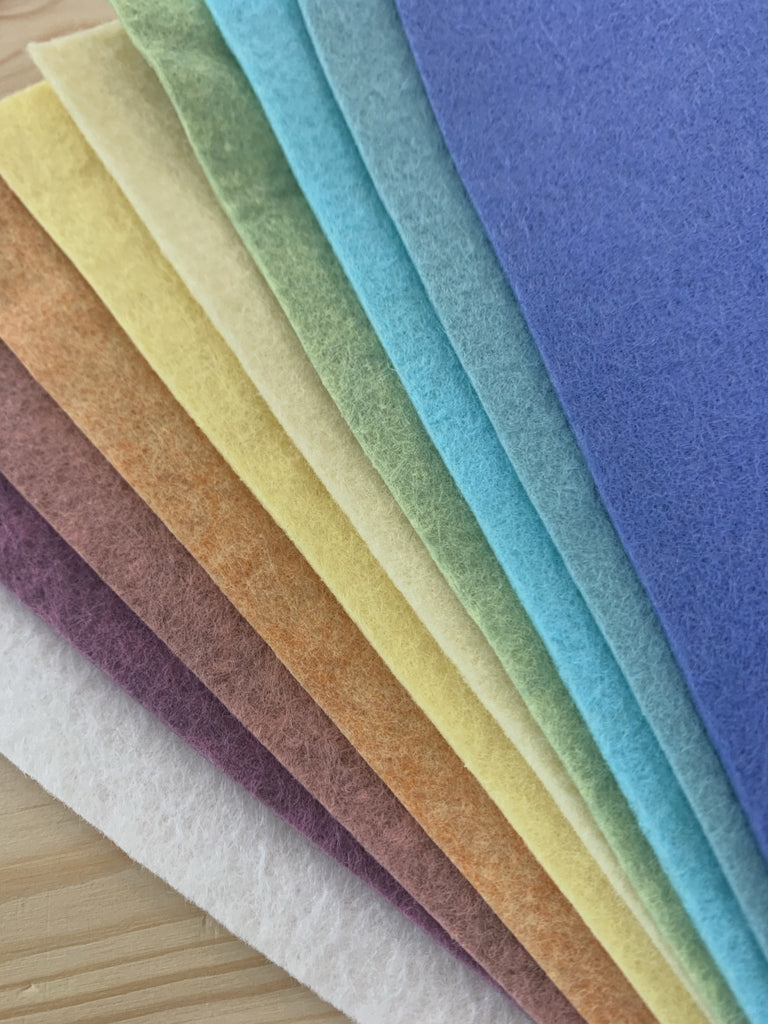 Woolfelt 10 Piece Bundle - Pastel Rainbow - The Eternal Maker - UK Fabric Shop