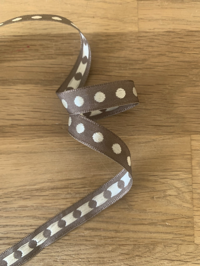 Woven Spot Ribbon - 10mm - Brown - The Eternal Maker - UK Fabric Shop