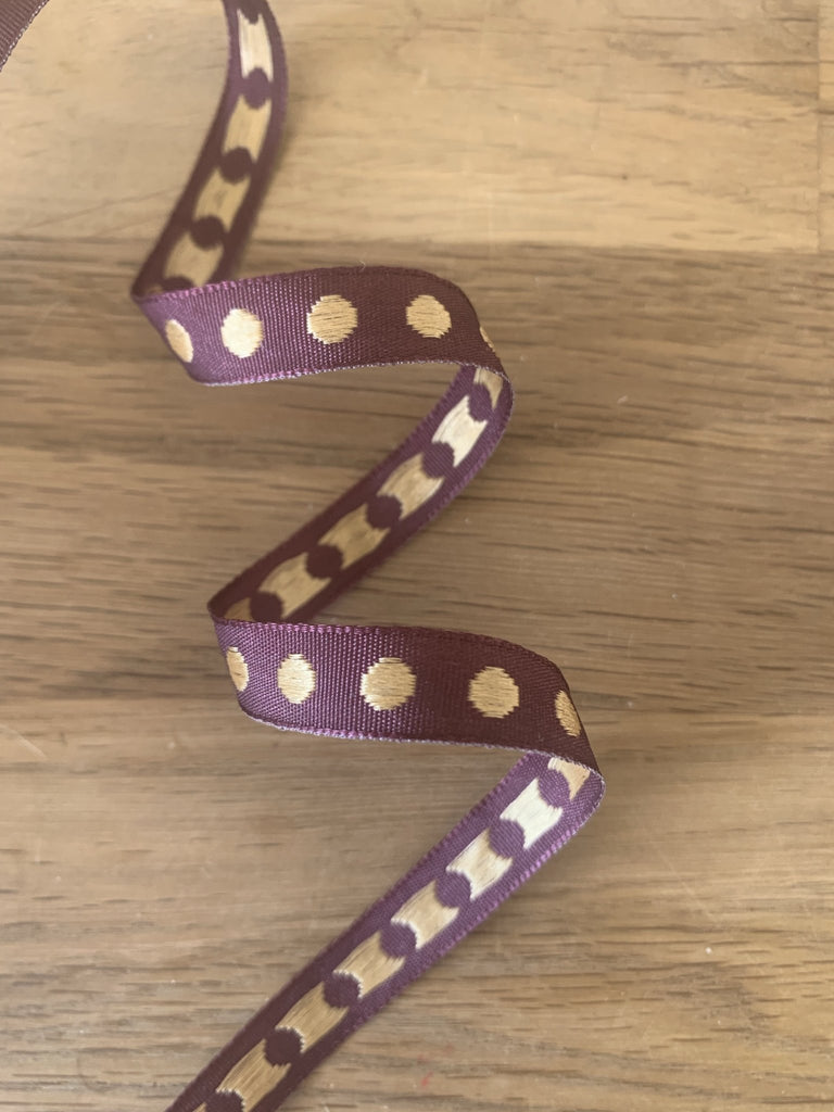 Woven Spot Ribbon - 10mm - Burgundy - The Eternal Maker - UK Fabric Shop