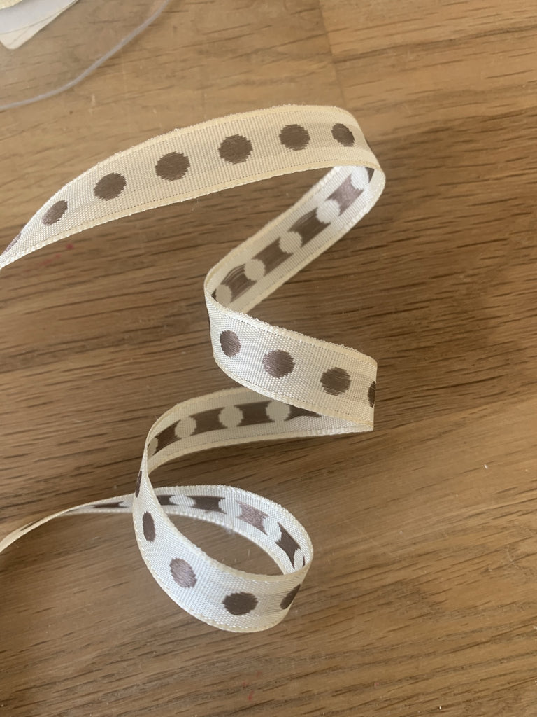 Woven Spot Ribbon - 10mm - Ivory - The Eternal Maker - UK Fabric Shop