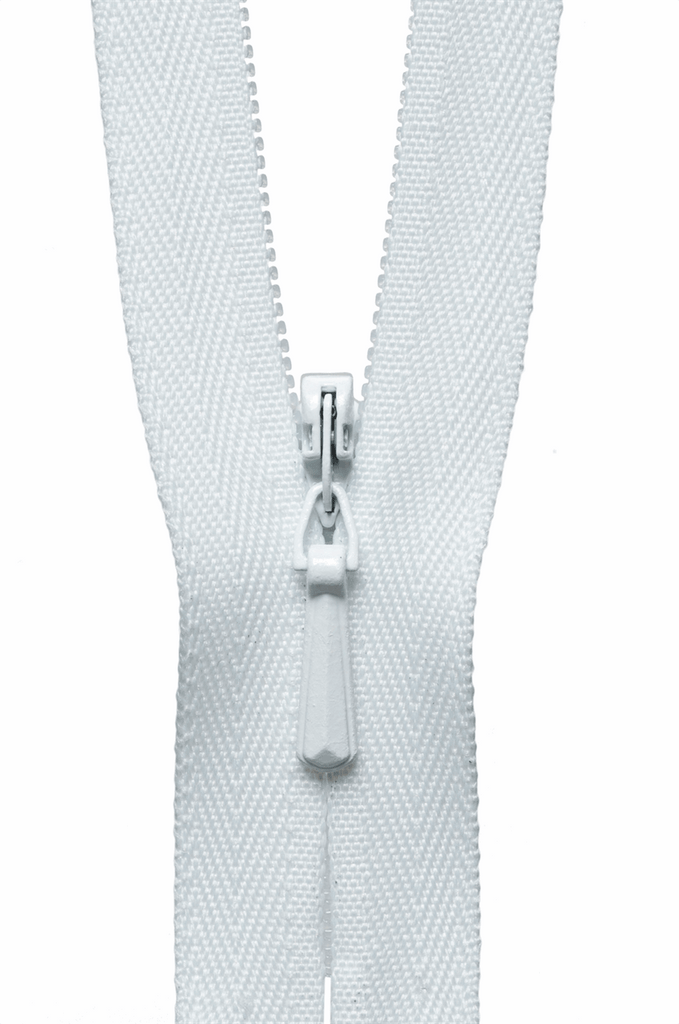 YKK Zippers Concealed Zip - 501 White - Various Sizes